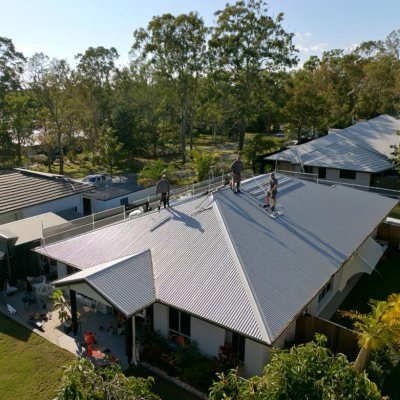 Commercial metal roofing system installed on a Brisbane factory