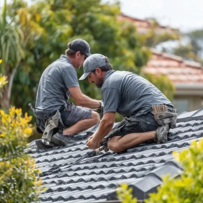 Arden Projects roofing team at work on a Brisbane job